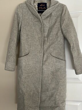 Wilfred Light Gray Wool-Blend Cocoon Coat